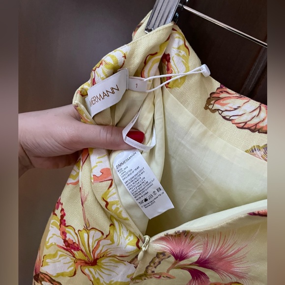 NWT CO ORD SET Zimmermann Matchmaker Floral Diamante Skirt & Linen Blouse size 1 - Picture 4 of 15